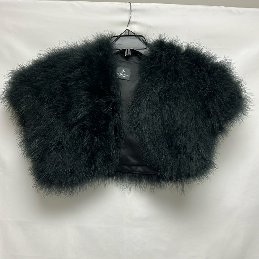 Adrianna papell ostrich feather bolero